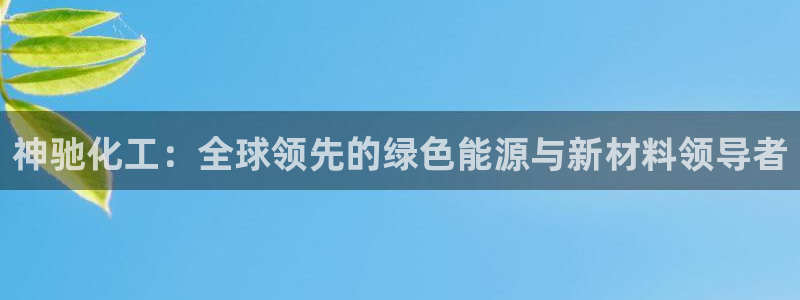球盟会官方登录平台入口：神驰化工：全球领先的绿色能源与新材料